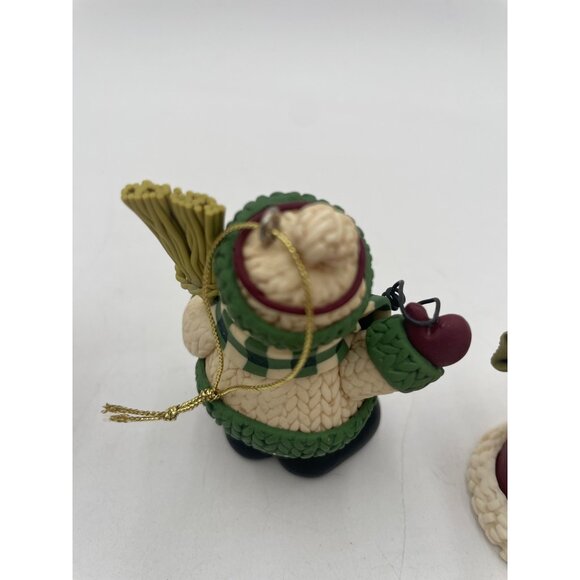 Set Of 5 Handmade Clay Holiday Ornaments With Snowman & Angel Designs Includes G - Picture 13 of 15